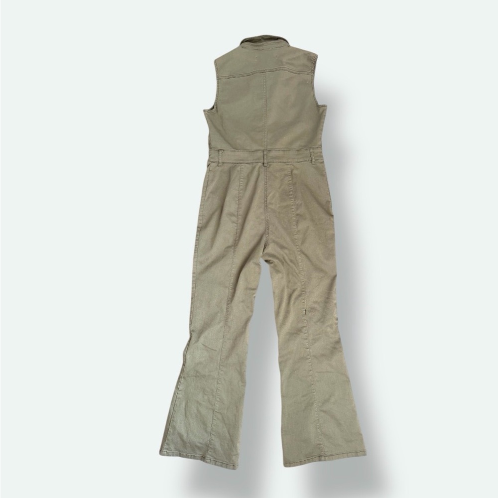 Sleeveless Utility Jumpsuit in Olive Green - Picture 4 of 6